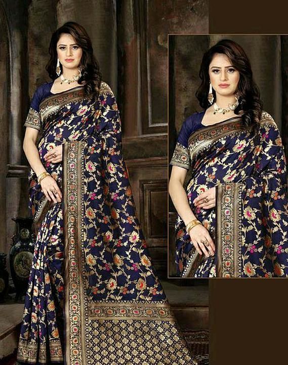Catalog Name:*Aagyeyi Fashionable Banarasi silk saare uploaded by business on 11/18/2020
