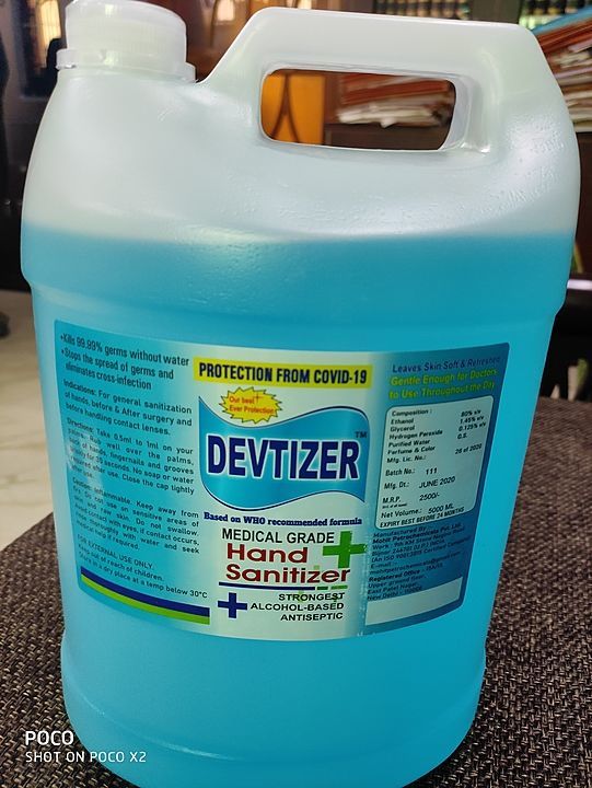Devtizer 5 Litre Ethyl Alcohol Hand Sanitizer uploaded by business on 6/21/2020