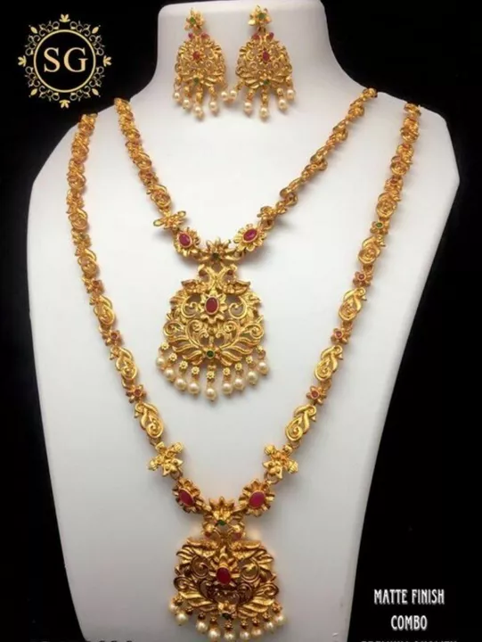 Post image South Jewellery Sets
Name: South Jewellery Sets
Base Metal: Alloy
Plating: Gold Plated
Stone Type: Pearls
Type: Necklace and Earrings
Country of Origin: India
Rate = 499 free ship