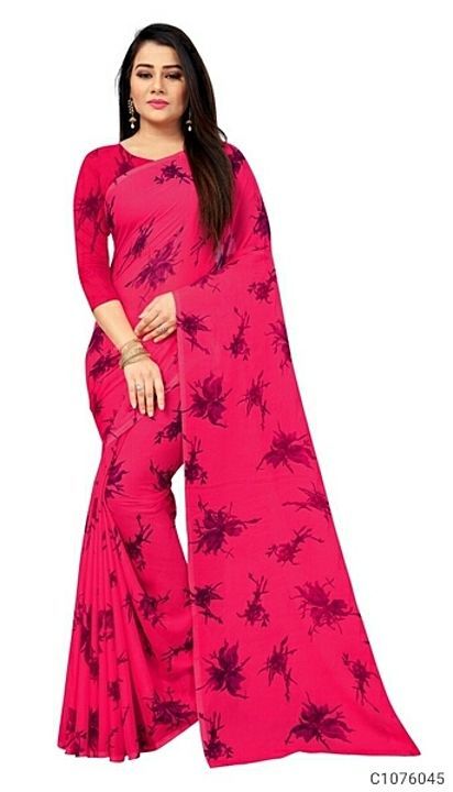 *Catalog Name:* New Georgette Printed Sarees

*Details:*
Description: It has 1 Piece of Saree With R uploaded by business on 6/21/2020