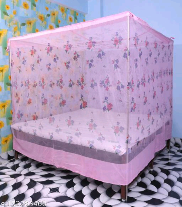 BRIJ Kishore enterprises king size cotton mosquito net 703 pink printed. uploaded by business on 7/27/2022