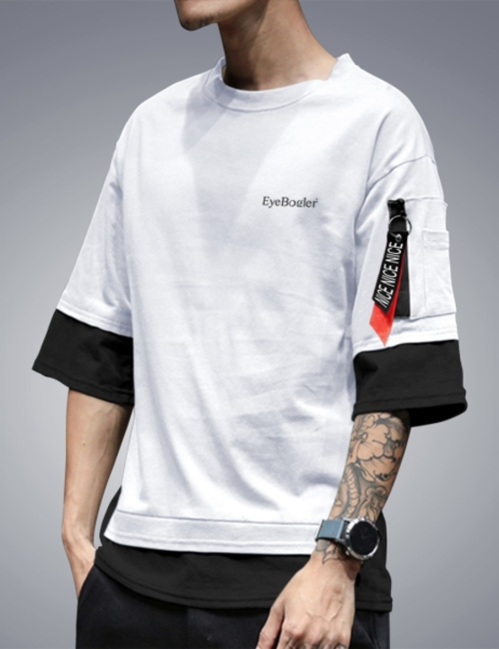 Eyebogler Self Design Men Round Neck Black T-Shirt uploaded by business on 7/27/2022