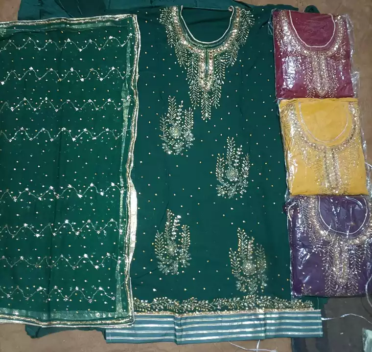 Post image Beautiful Heavy handwork embroidery suit. Party wear suit.