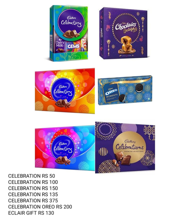 Cadbury chocolate pack Mrp 15% to 20% discount  uploaded by Shree Krishna Traders  on 7/28/2022