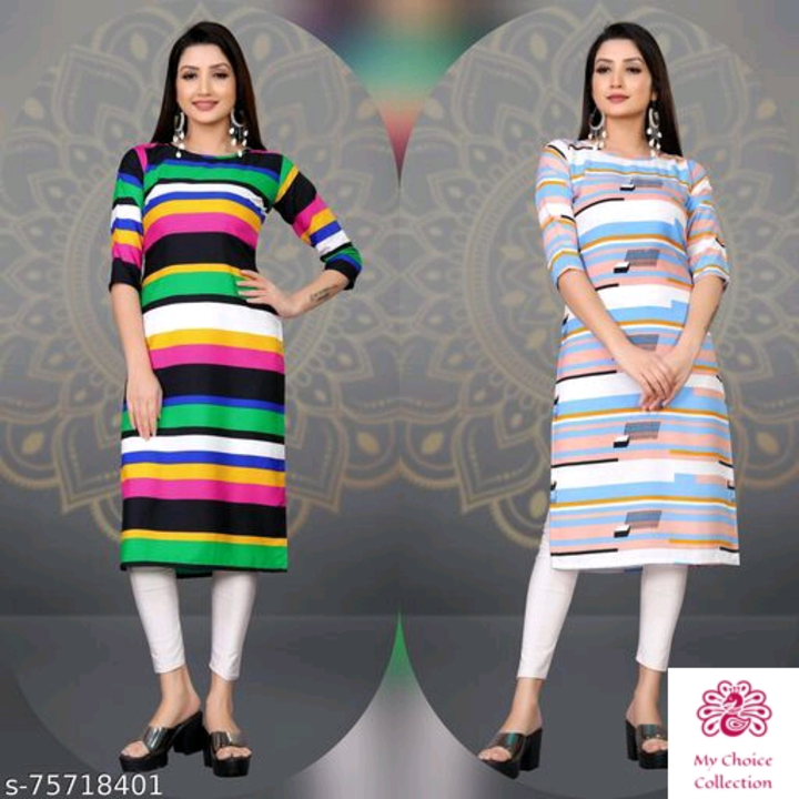 *Charvi Voguish Kurtis*
Fabric: Poly Crepe
Sleeve Length: Three-Quarter Sleeves
Pattern uploaded by business on 7/28/2022
