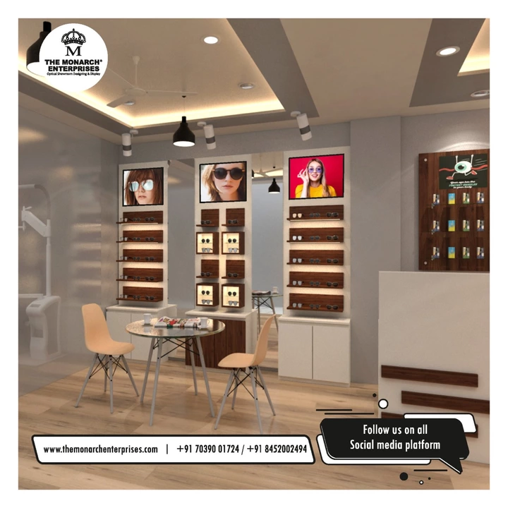 Post image Bringing our latest #design ideas ✨ together that offer elegance 💜 and character ✅ for an enchanted #opticalshowroom 🕶 ambience 
For more details talk 📞 to our team of experts &amp; they will be happy to share all the info !!
#TheMonarchEnterprises 👑 is a Largest manufacturer of #furniture for eyewear in India, Having Largest factory in the industry for making 👓 eyewear furniture, with Largest team of Designers 👍
#WednesdayMotivation ✨#WednesdayThoughts 🌈
#Retail #RetailShowroom #Opticalshop #opticalgroup #OpticalIndustry #3ddesign #opticalworld #eyewearshop #Eyewearstore #entrepreneur #Display #Modular #showroominterior #interiordesign #interiordesigner #interior #Mumbai #architecturedesign #Pune #share #like
To know more click the link below: http://bit.ly/TheMonarchEnterprises