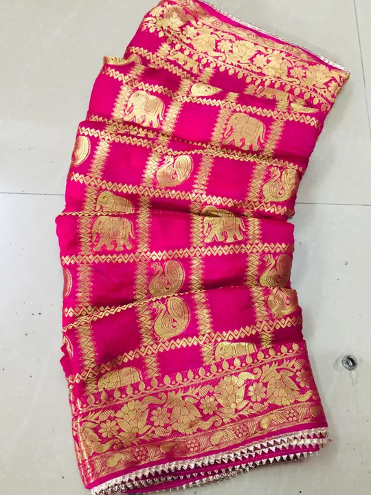 Post image 😍😍😍😍😍 *ORR PRICE Down* *. *LooT Offer*🥰😍😍😍😍😍

❤️❤️❤️❤️❤️*BANARASI GHADCHOLA* 🥰🥰🥰🥰🥰🥰🥰🥰🥰🥰
*Bandhej ghadchola* *banarsi silk sarees with full heavy zari with gotta bijjya*  
*With running blouse*
*Note.. good quality always*
*Price.. 999
