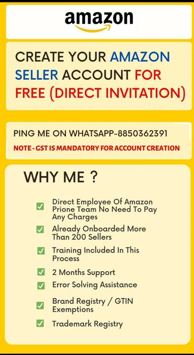 Visiting card store images of AMAZON TRY FBA FOR FREE