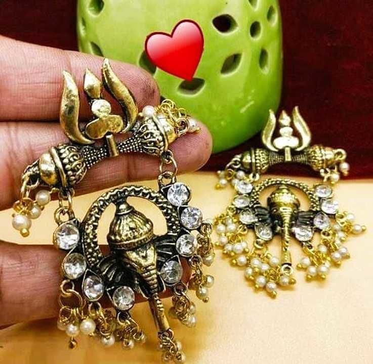 Ganesh & Trishul Earrings uploaded by business on 11/19/2020