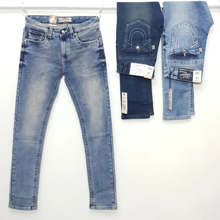 FULL length, cotton knit lycra jeans for men uploaded by AB Enterprises on 7/28/2022