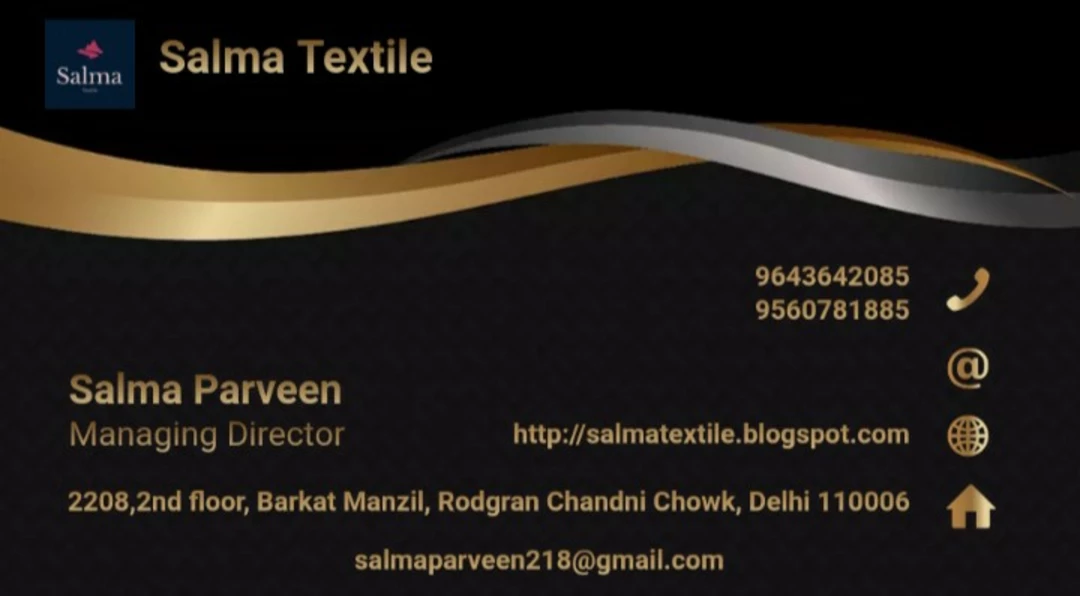 Visiting card store images of Salma textile 
