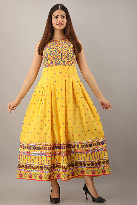 Cotton printed Anarkali dress  uploaded by business on 11/19/2020