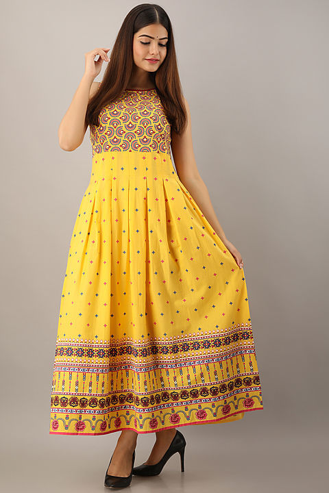 Cotton printed Anarkali dress  uploaded by Impexart Pv. Ltd. on 11/19/2020