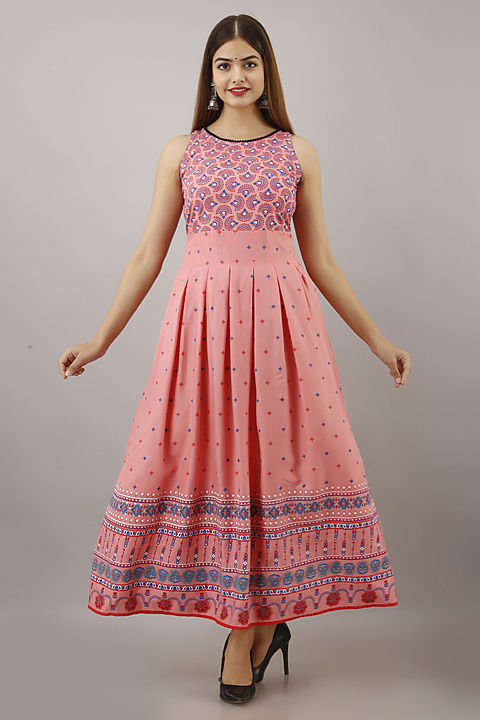 Rayon printed Anarkali dress uploaded by Impexart Pv. Ltd. on 11/19/2020