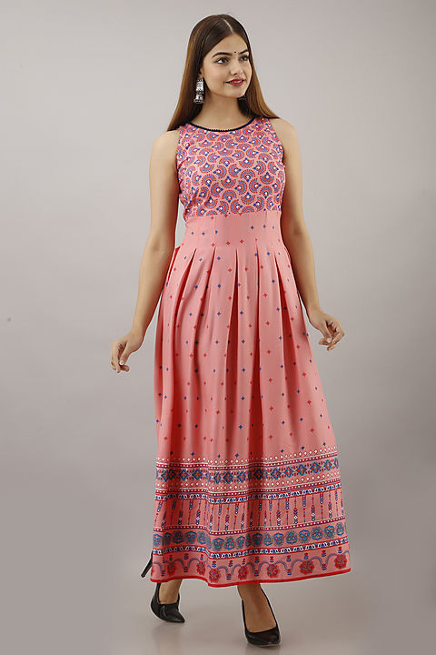 Rayon printed Anarkali dress uploaded by Impexart Pv. Ltd. on 11/19/2020