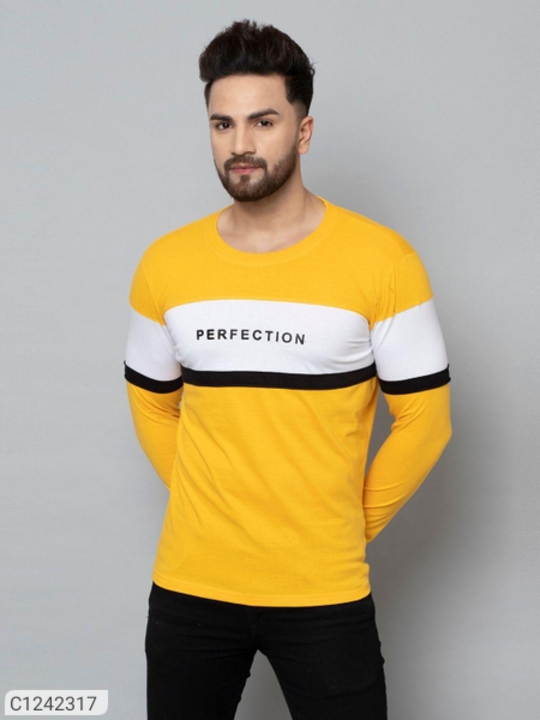 Post image *Product Name:* Cotton Blend Color Block Full Sleeves T-Shirt
*Details:*Description: It has 1 Piece of Mens T-ShirtMaterial: Cotton BlendSize Chest Measurements (In Inches): S-38, M-40, L-42, XL-44Sleeve: Full SleevesWork: Color BlockLength (in Inches): S-26, M-27, L-28, XL-29Color: Yellow
💥 *FREE Shipping* 💥 *FREE COD* 💥 *FREE Return &amp; 100% Refund* 🚚 *Delivery*: Within 7 days 