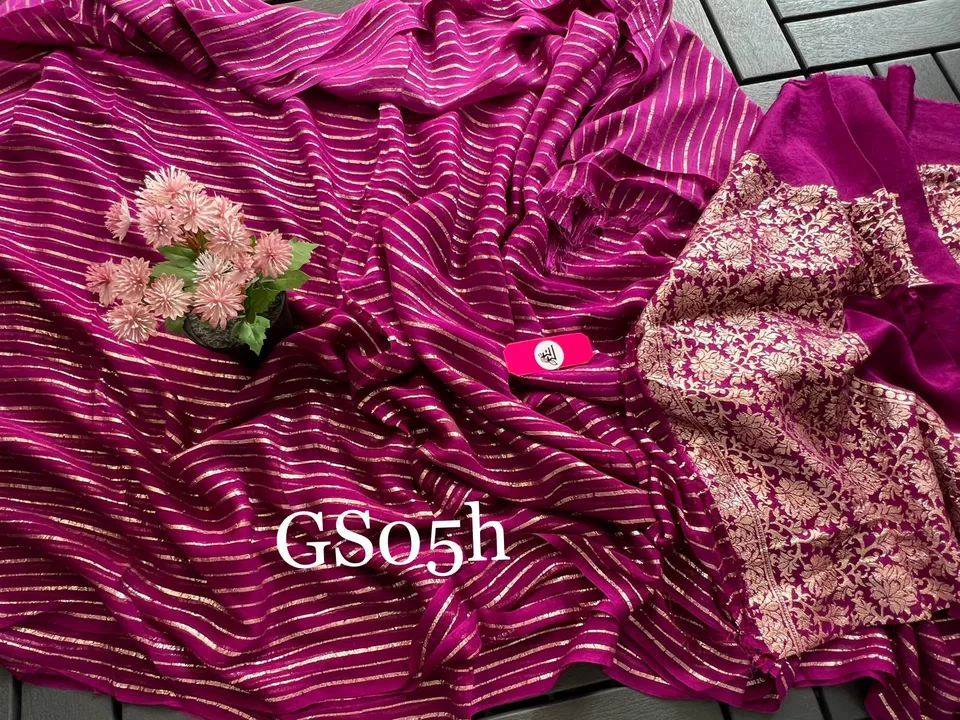 *new Color chart*

*pure georgette stripes*

*dual shaded georgette*

*with heavy brocade woven blou uploaded by Moon's collection on 7/29/2022