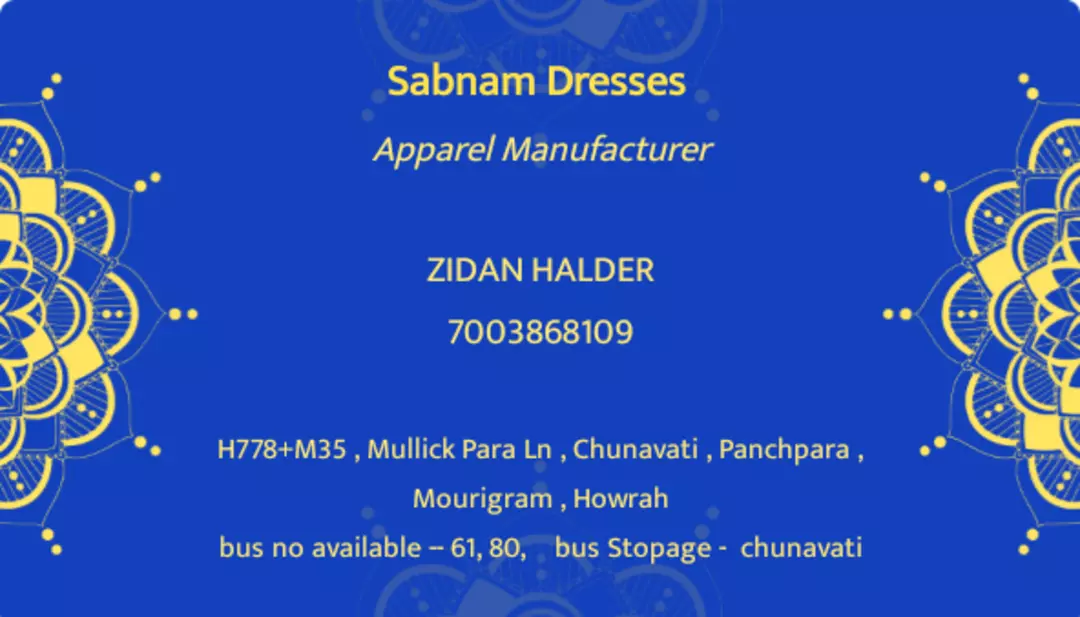 Visiting card store images of Sabnam dresses 👗