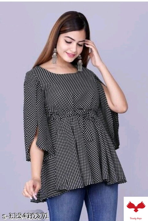 Catalog Name:*Comfy Women Tops*
Fabric: Rayon
Sleeve Length: Three-Quarter Sleeves
Pattern: Product  uploaded by business on 7/30/2022