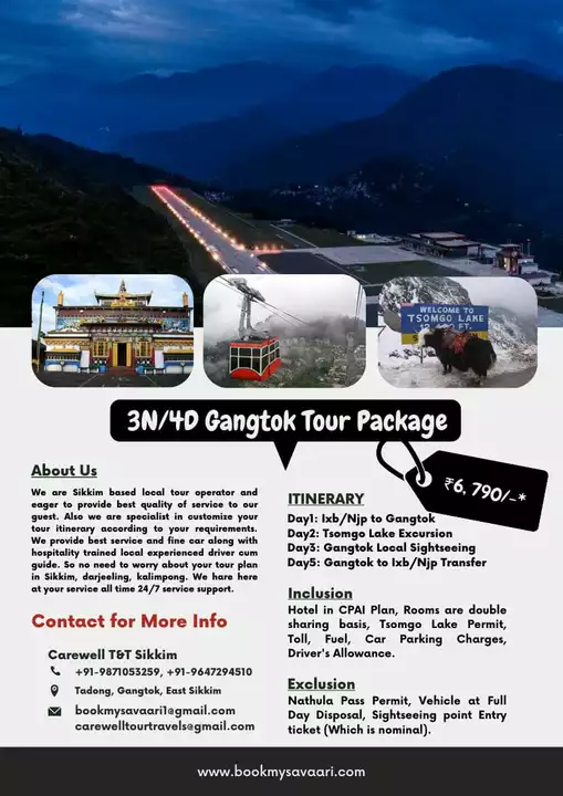 Sikkim tour package 3N/4D uploaded by Carewell Tours & Travels on 7/30/2022