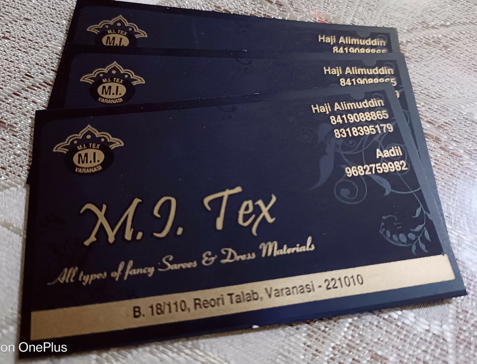 Visiting card store images of M.I.TEX