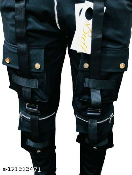 Post image Zed black relaxed fit multi pocked cargo pant