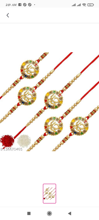 Post image Rakhi combo of 5Rs 250 /- free shipping anywhere in india send to your love ones