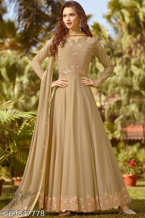 Women's Faux Georgette Heavy Embroidered Stone Work  Anarkali Style Salwar Suit
Name: Women's Faux G uploaded by business on 7/31/2022