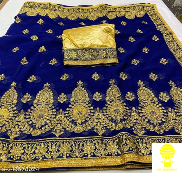 Trendy Bnadhani Georgette With Zari Embroidery Work And Diamond Saree 
Name: Trendy Bnadhani Georget uploaded by business on 7/31/2022