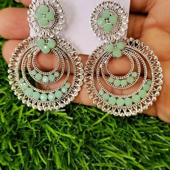Post image Only on 250rsCatalog Name:*Classy Earrings &amp; Studs*Base Metal: AlloyPlating: Oxidised SilverSizing: Non-AdjustableStone Type: Artificial StonesType: ChandelierNet Quantity (N): 1