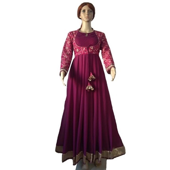 Heavy Embroidered Anarkali Floor Length Kurti with Pintex & Tassel Details uploaded by Oxnrich Pvt Ltd on 11/20/2020