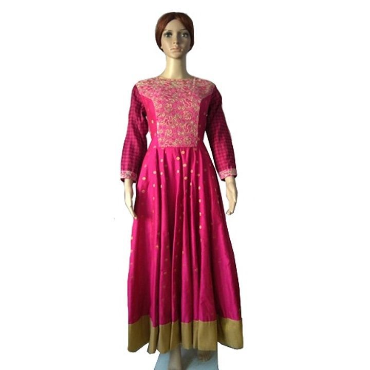 Net Embroidered Designer Cotton Fabric Floor Length Kurti With Tissue Border uploaded by Oxnrich Pvt Ltd on 11/20/2020