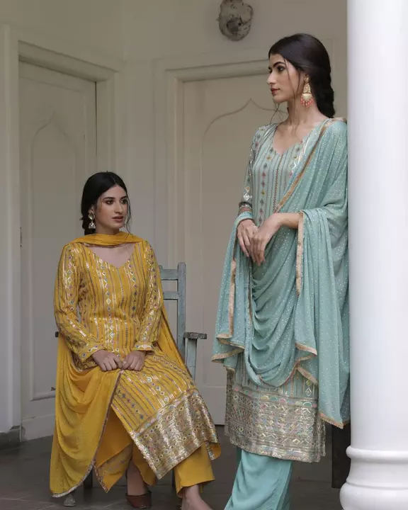 Post image Textilenow New Launch

*STYLIST LONG SUIT WITH  HEAVY TRIPLE SEQUANCE EMBROIDERY WORK SUIT WITH PANT AND DUPATTA*

*FABRIC DETAILS:-
SUIT  FABRICS : PURE FAUX GEORGETTE WITH *TRIPLE SEQUENCE [3mm,5mm &amp; 9mm]* EMBROIDERY WORK
SUIT SIZE : FIT UPTO 42” MARGIN UPTO 44”
WORK: TRIPLE SEQUENCE EMBROIDERY WORK
INNER : MICRO
LENGTH : 46”inch
FRONT AND BACK SIDE SEQUENCE WORK COMES

PANT : PURE FAUX GEORGETTE
FULLSTITCHED FREE SIZE WITH ELASTIC 
LENGTH : 36”inch

DUPATTA : PURE FAUX GEORGETTE WITH FOIL WORK AND RESSA LACE 2.2meter

Contact us for more details 
📞- +91-9924660005 

(----Follow us Here----)
Instagram - 

https://instagram.com/textile.now?igshid=YmMyMTA2M2Y=
 
Facebook Page - @Textilenow

#saree #sareelove #reseller #resellerswelcome #wholeseller #sale #fashion #clothingbrand #textilenow #clothing #clothes #fashionblogger #manifacture #manifacturer #viral #instagram #feelingstrong #reseller #fashionblogger #clothing #instagram #clothingbrand #sale