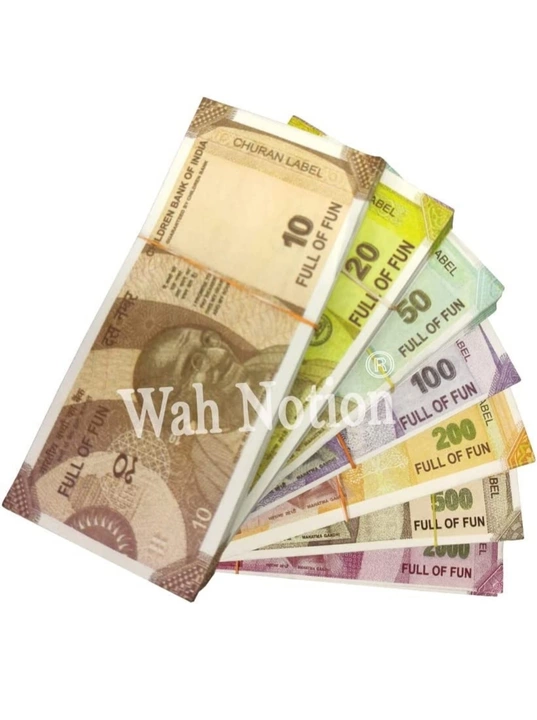 WAH NOTION® Dummy Indian Currency Duplicate Money Notes Kids 200 Units Each Denomination All New 10, uploaded by Wah Notion on 8/1/2022