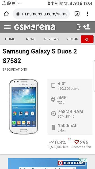 Samsung galaxy duos s2 700mb ram 4 gb rom uploaded by business on 11/20/2020