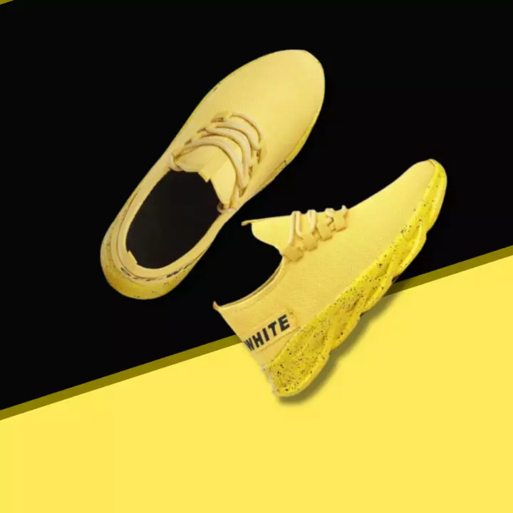 🥳📣 Lazy21 Material Mesh Yellow 💛 Comfort And Trendy Daily wear Lace up Sports Shoes 👟 For Men 😍 uploaded by www.lazy21.com on 8/1/2022