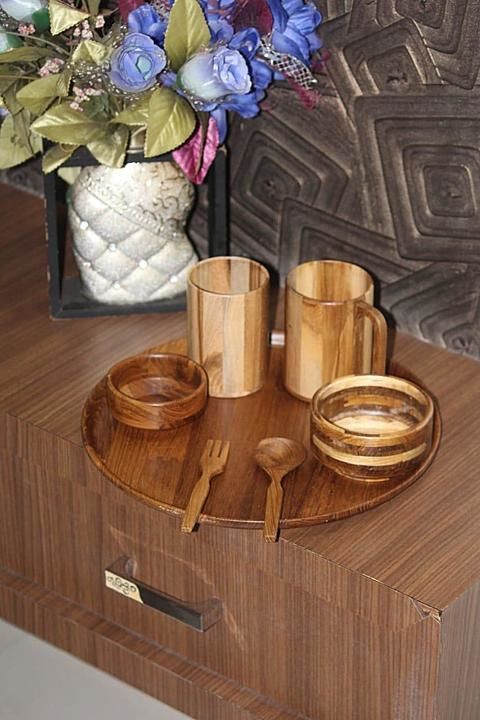 Wooden dinner set natural design uploaded by Air Fast Adhesive on 6/21/2020