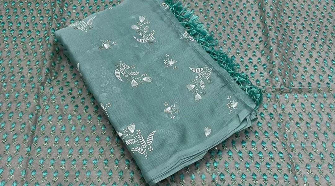 New work saree with work blouses new trend fantastic colors uploaded by business on 8/1/2022