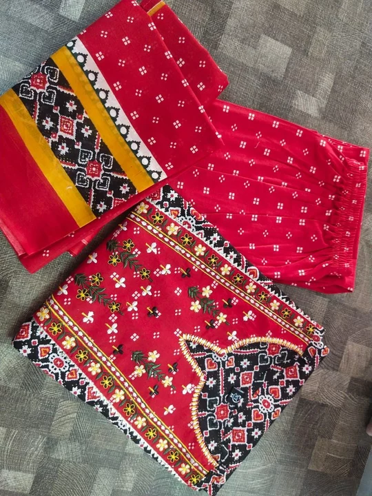 PURE COTTON PATOLA PRINT KURTI WITH PANT WITH DUPTTA  uploaded by Women_wholesale_hub on 8/1/2022