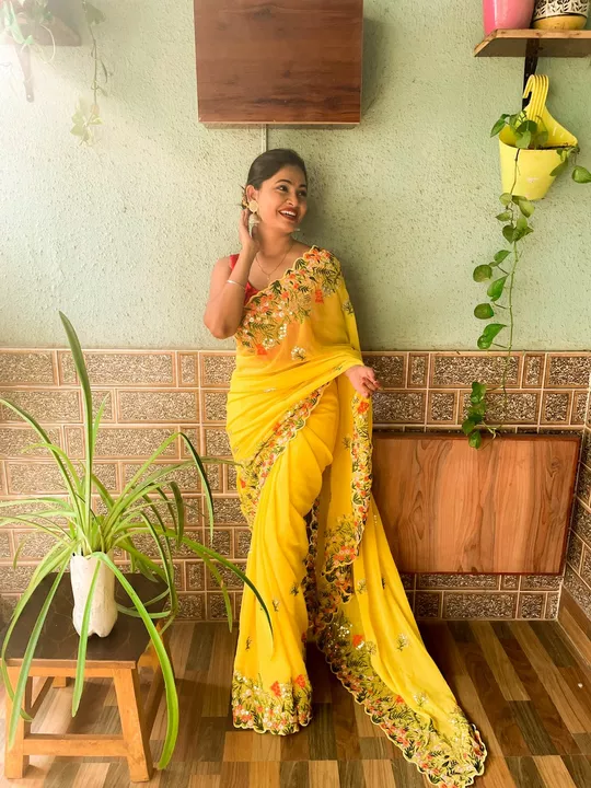 Georgette saree uploaded by business on 8/2/2022