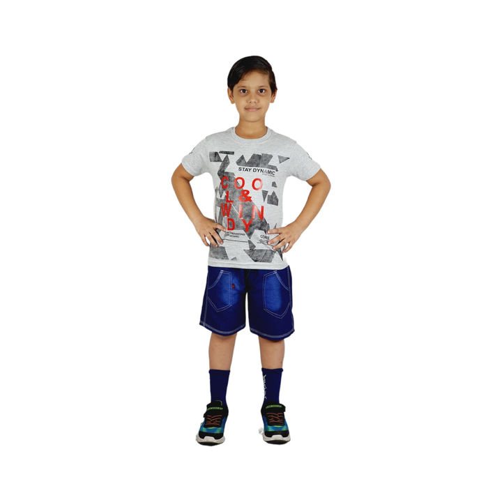 Boys cotton tshirts and denim half pant combo set  uploaded by A H ZEESHAN DRESSES on 8/2/2022
