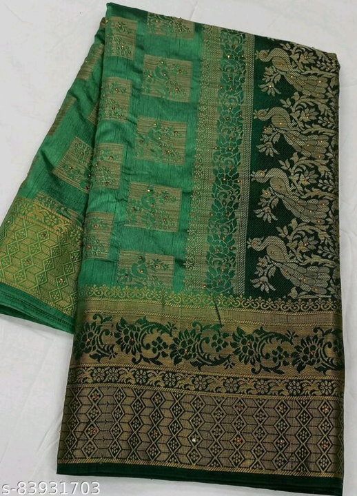 Chex Silk Jacquard Work Saree With Dimound  uploaded by business on 8/2/2022