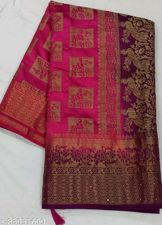 Chex Silk Jacquard Work Saree With Dimound  uploaded by business on 8/2/2022