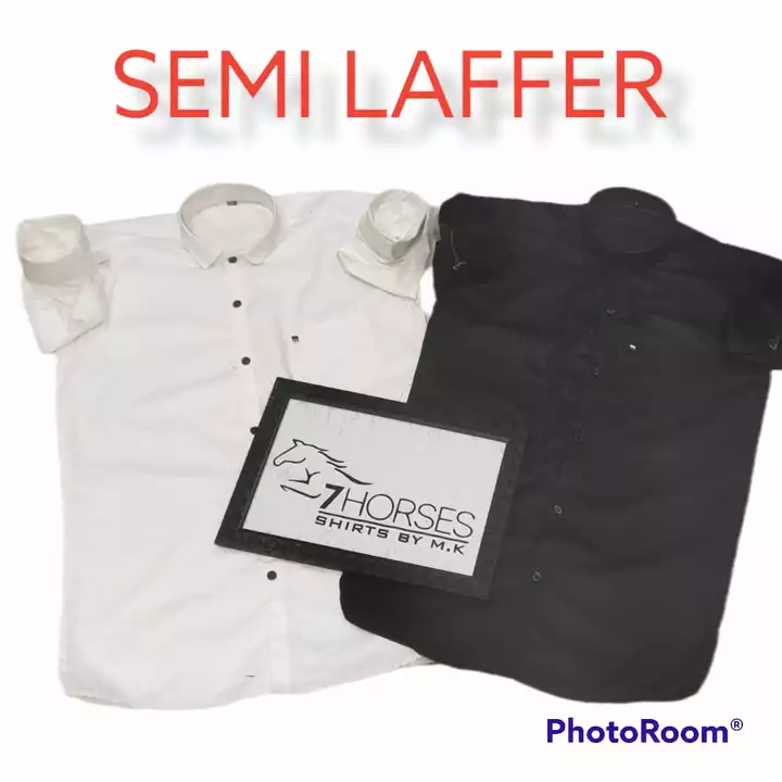 Semi lafer. plain shirts.special black and white  uploaded by Shri Balaji Collection on 8/2/2022