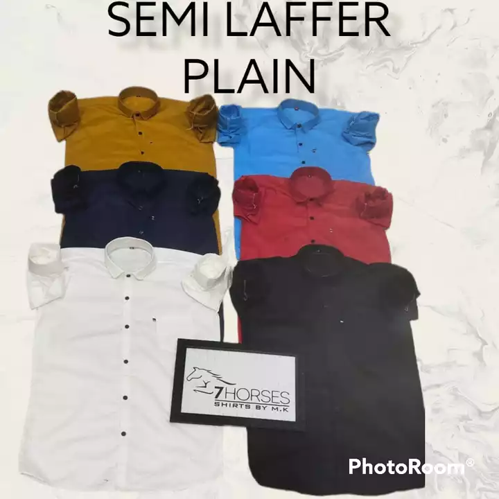 Semi lafer. plain shirts uploaded by Shri Balaji Collection on 8/2/2022