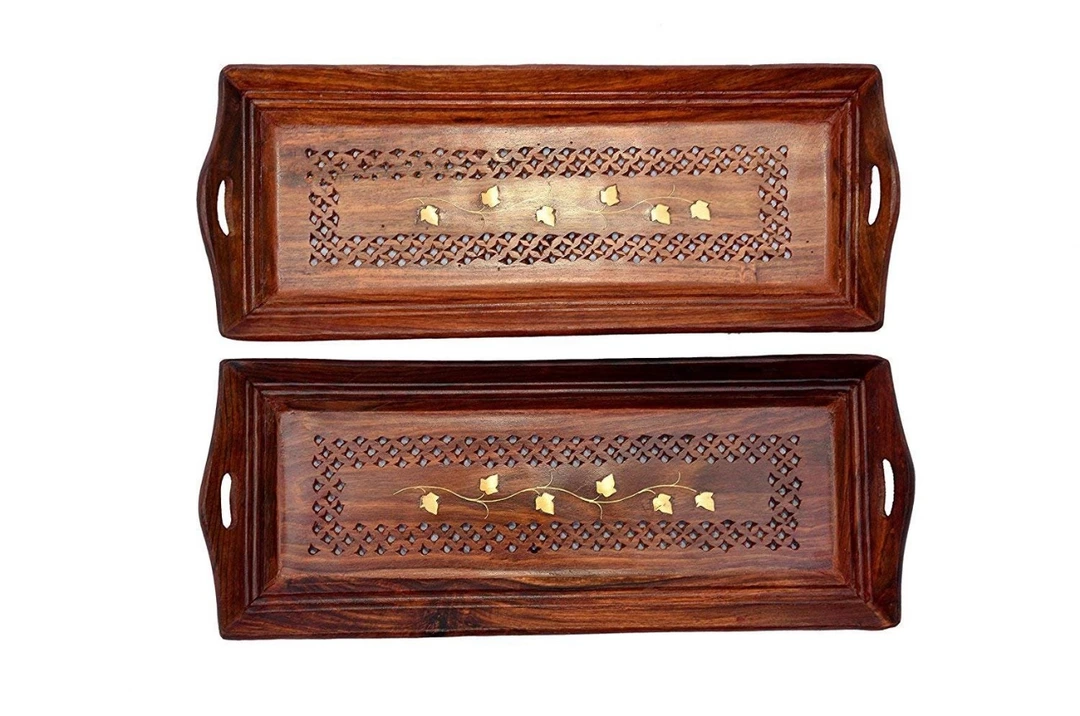 Wooden Coffee tray set of 2 uploaded by SABA HANDICRAFT on 8/2/2022