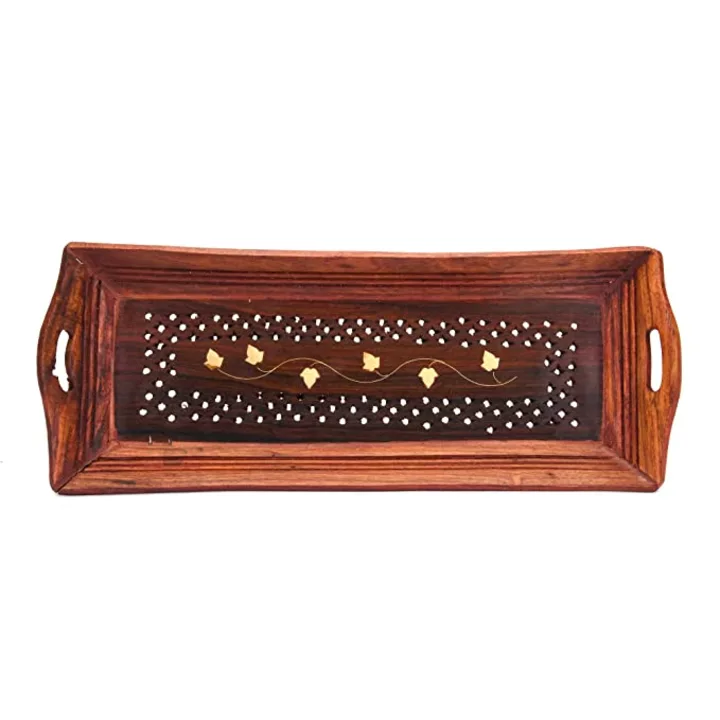SABA Handicraft Wooden Serving Tray with Hand Carved Design 13 Inch Set of 1 uploaded by SABA HANDICRAFT on 8/2/2022