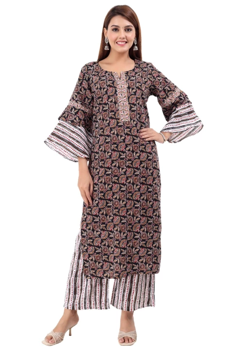 Rayon Kurti With Palazzo set  uploaded by Pooja Trends on 8/2/2022