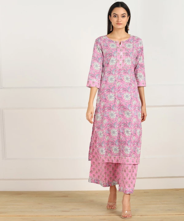 Cotton Kurti with pant set  uploaded by business on 8/2/2022