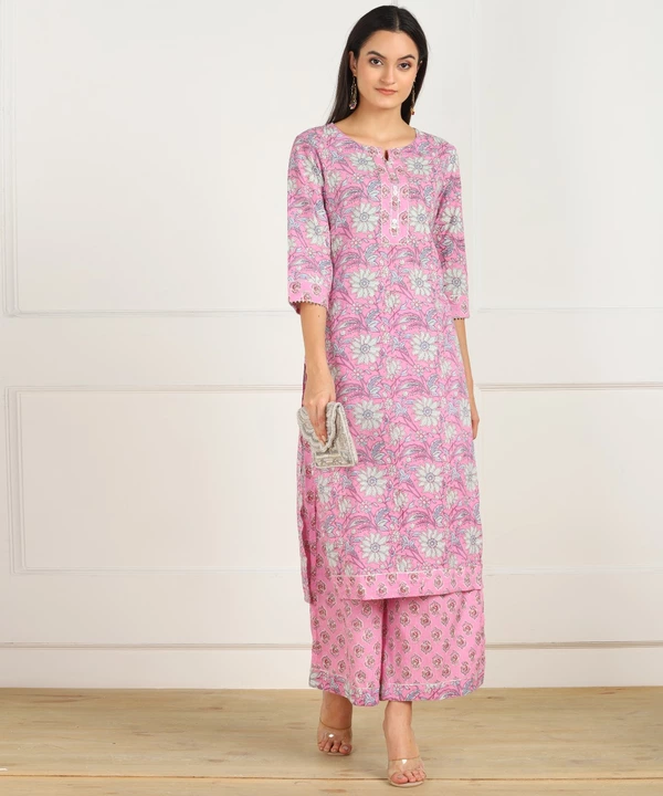 Cotton Kurti with pant set  uploaded by Pooja Trends on 8/2/2022